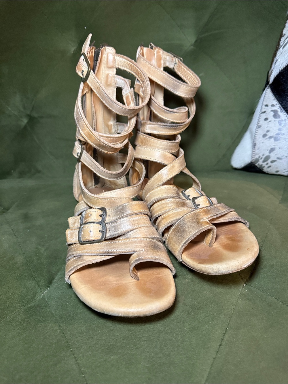 Bed Stu Bronze Strappy Gladiator Sandals